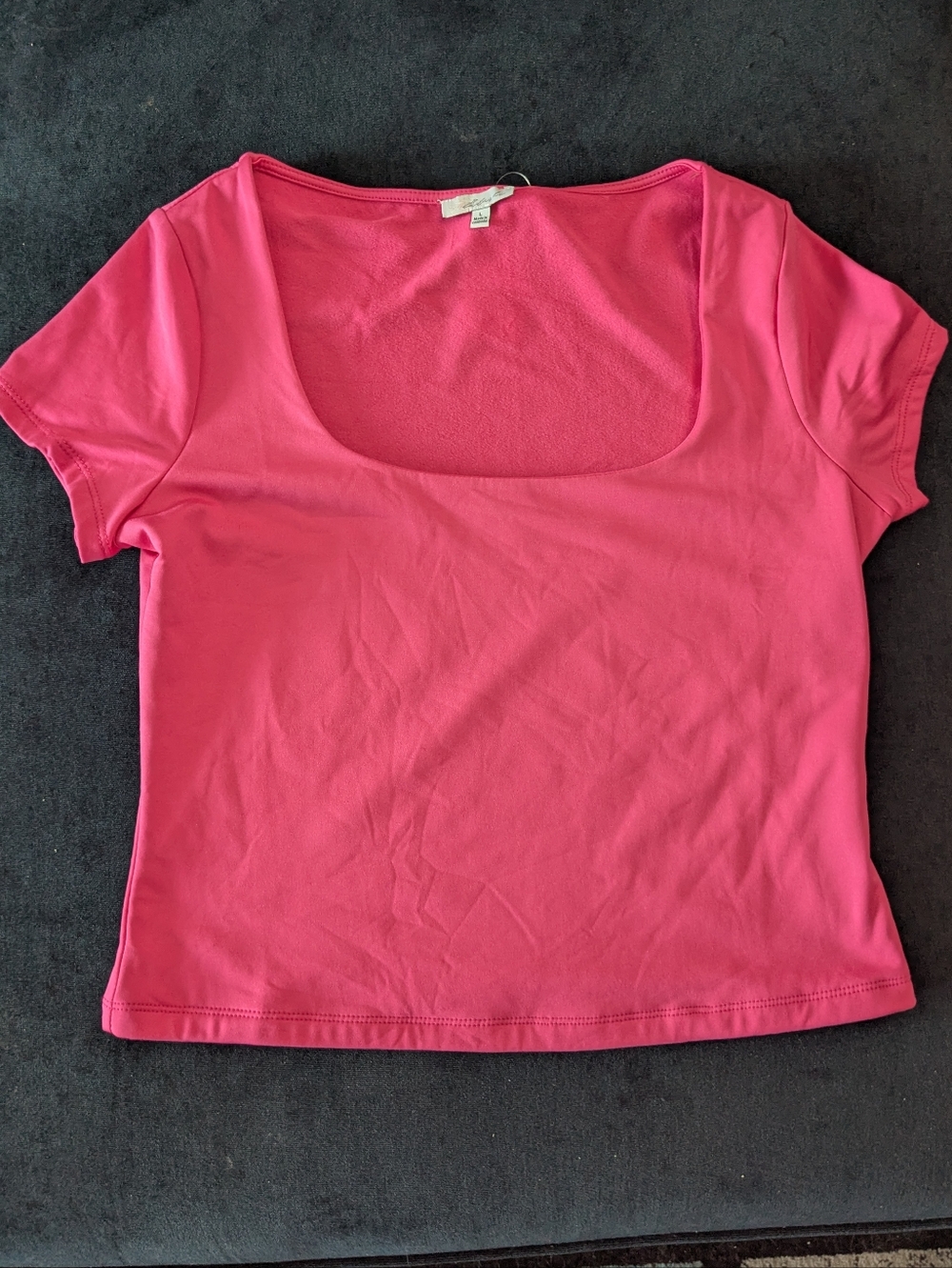 Hot Pink Square Neck Crop Top Size L